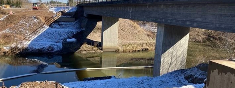 I samband med dubbelspårsbygget mellan Ängelholm och Maria bygger Trafikverket flera nya broar. Foto: Trafikverket