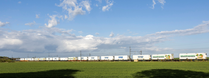 Coop testar fullastat godståg 838 meter långt. Foto: Coop