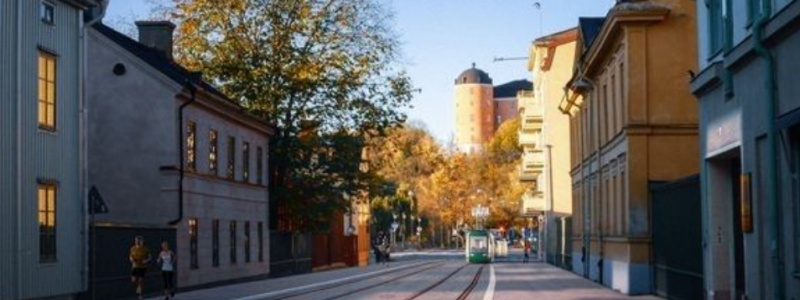 Spårväg - snart verklighet på Uppsalas gator. Visionsbild: White