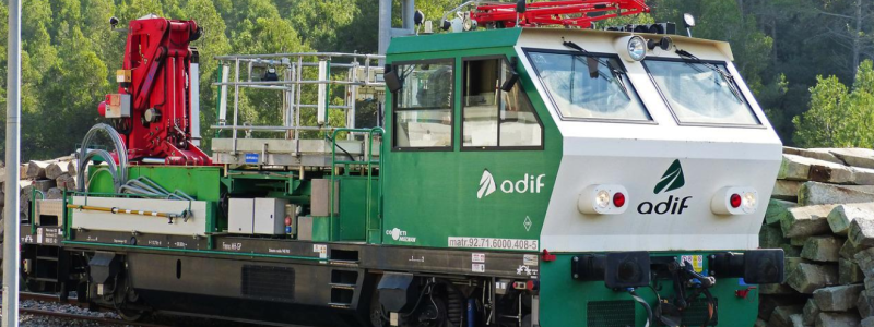 Adif bygger ut järnvägslinjen Barcelona-Girona-Portbou. Arkivbild