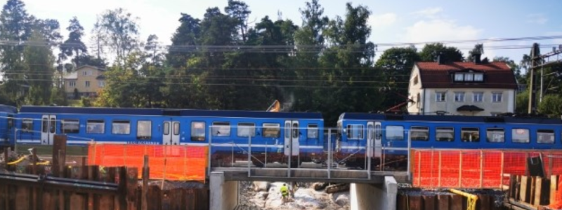 Arbetet på Roslagsbanan har pågått i princip dygnet runt. Foto: Region Stockholm