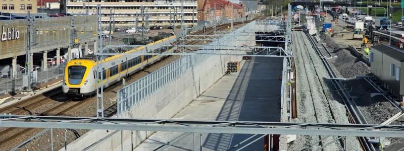 Spårarbeten i Almedal. Foto: Trafikverket