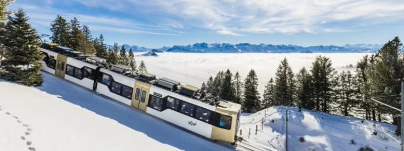 De fyra kuggstångstågen kommer att trafikera sträckan Goldau–Rigi Kulm. Foto: © Michi Captures/Stadler, Inc.