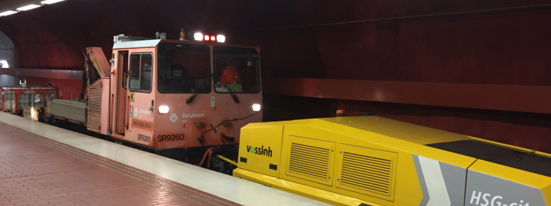 Vossloh introducerar höghastighetsslipning i Stockholms tunnelbana. Foto:  Vossloh