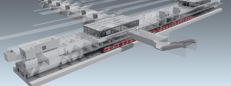 Grafik föreställande den nya Ostbanhof-stationen Bild: Sweco