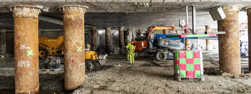 Under takplattan i Allén. Foto: Trafikverket