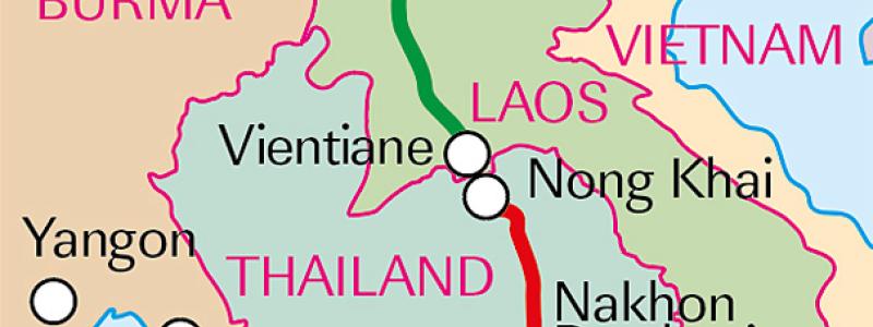 Den planerade järnvägen, som sträcker sig 873 kilometer, ska koppla samman Bangkok med Nong Khai vid gränsen till Laos, där den ansluter till Kina-Laos-järnvägen. När projektet är färdigt ska det bli möjligt att resa med tåg hela vägen från Bangkok till Kunming i den kinesiska provinsen Yunnan. Karta: WKZ-Grafik