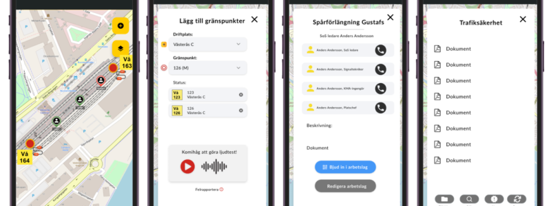 Appen används för att identifiera gränspunkter mellan entreprenaders arbetsområden. Bild: Tydal Systems