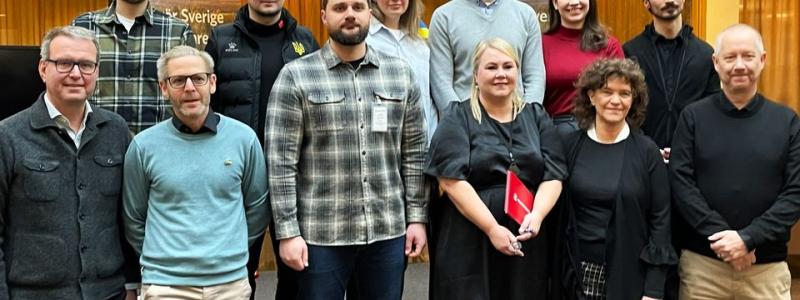 Delegation från Ukrainian Railways och Trafikverket, från översta raden: Taras Likunov, Kostiantyn Doda, Ganna Gorchak, Oleksandr Rudiak, Kseniia Vasianovych, Polad Khalilov, Petter Åsman, Erik Froste, Yevhen Medianyk, Anna Ericsson, Maria Krafft, Patrik Guné. Foto: Trafikverket