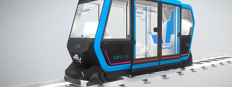 Urbanloop är autonom järnvägstransport  : små fordon som styrs av artificiell intelligens algoritmer som tillåter säker, non-stop och non-connecting resor. Dessa fordon, eller "kapslar", fungerar utan batteri tack vare en mycket låg spänningsmatning via skenorna. En revolution när det gäller kolfri rörlighet. Foto: Urbanloop-projekt