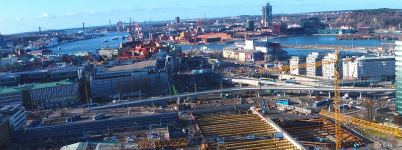 Servicetunneln för Västlänken är nu i höjd med Hvitfeldtska. Foto: Trafikverket