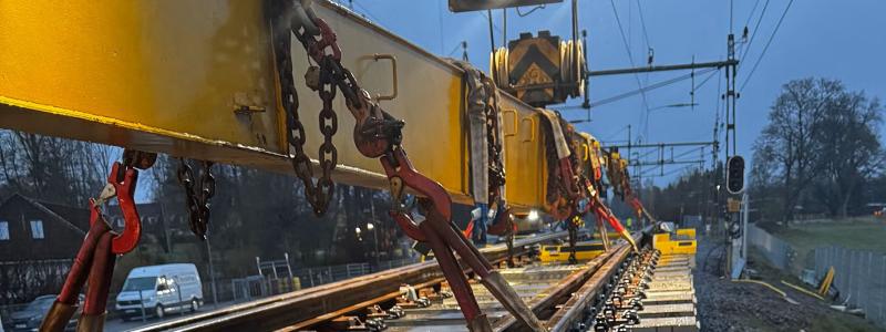 Växelbyte i Vingåker. Foto: Vossloh.