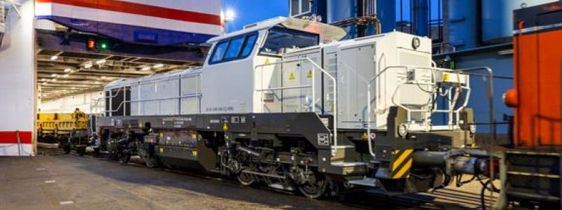 Northrails DE 18-lok anländer med tågfärjan M/S Skåne till Trelleborgs hamn från Rostock. Kasper Dudzik