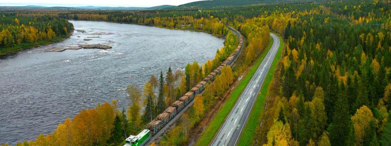 VR-Transpoints virkestransport i norra Finland. Foto: VR-Transpoint