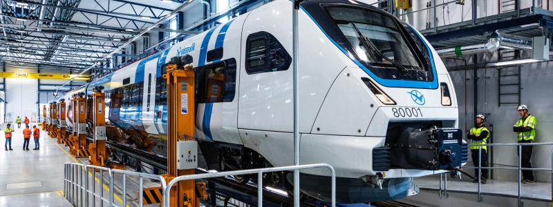 X80-tåg i nya Sävenäs depå. Foto: Eddie Löthman