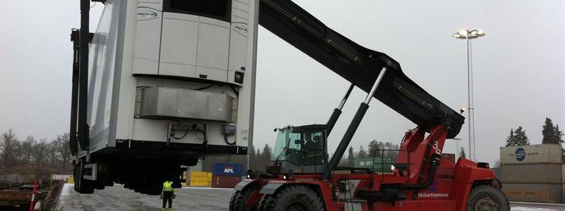 Sandahls driver kombiterminalen i Västerås med egna produktionsresurser. Foto: Västerås Kombiterminal/Jernhusen