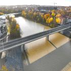 Auraåns järnvägsbro. Projektet genomförs under perioden 2021 till 2026 och har fått stöd från Europeiska unionen både i planerings- och byggskedet. Foto: Finlands Trafikledsverk (Väylävirasto)