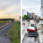 Järnvägsunderhåll och markanläggning. Foto: Flexirail och Marbit
