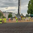 Gjutningen av den nya bron vid S:t Olofsgatan var den första större gjutningen i projektet. Foto: Trafikverket