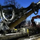 Det så kallade borrtåget avverkar en sträcka av cirka 500 meter per arbetsskift. Foto: Trafikverket