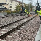 Efter 65 timmars intensivt arbete med tågstopp kunde trafiken släppas på igen. Foto: Charlii Enström/Trafikverket