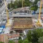 Knutpunkten Korsvägen, där det öppna schaktet för stationen är beläget. Foto: Kasper Dudzik