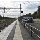 Vy från norr över Murjeks stationsområde och plattform. Foto: Trafikverket