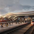 Riga Centralstation byggs om från grunden till internationell standard, och även flygplatsterminalen anpassas för den nya järnvägen. Dessa knutpunkter är avgörande för projektets passagerarprognoser, men har också varit bland de mest kostnadsdrivande delarna. Bild: Rail Baltica.