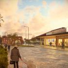 Visions bild av Sävars resecentrum. Bild: Umeå kommun