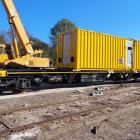 Första ukrainskbyggd godsvagn levererad till Tyskland för järnvägsarbete. Foto: