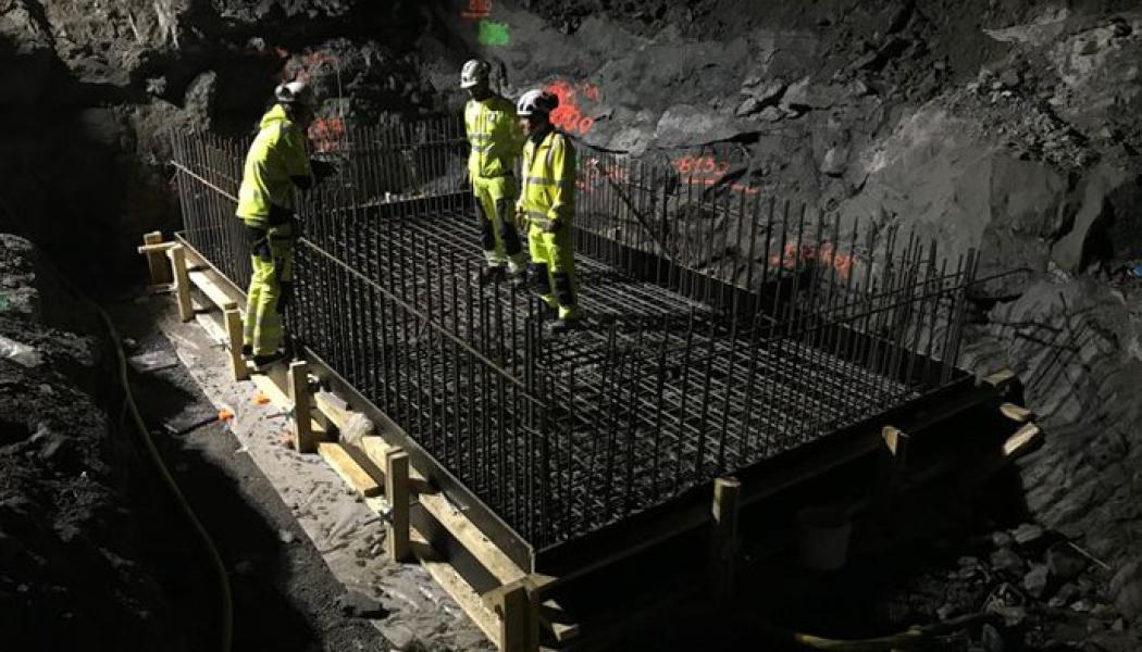 Framtida teknikutrymme för station Sofia, 105 meter under Stigbergsparken. Foto: Implenia Sverige AB