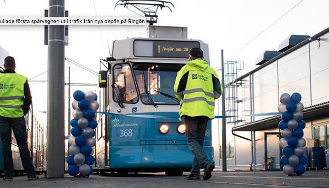 Spårvangsdepån på Ringöndrygt har plats för drygt70 spårvagnar. Foto: Göteborgs Spårvägar