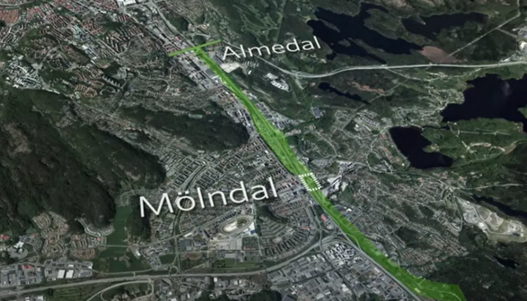 Förslag på hur den nya järnvägen ska lokaliseras. Bild: Trafikverket 
