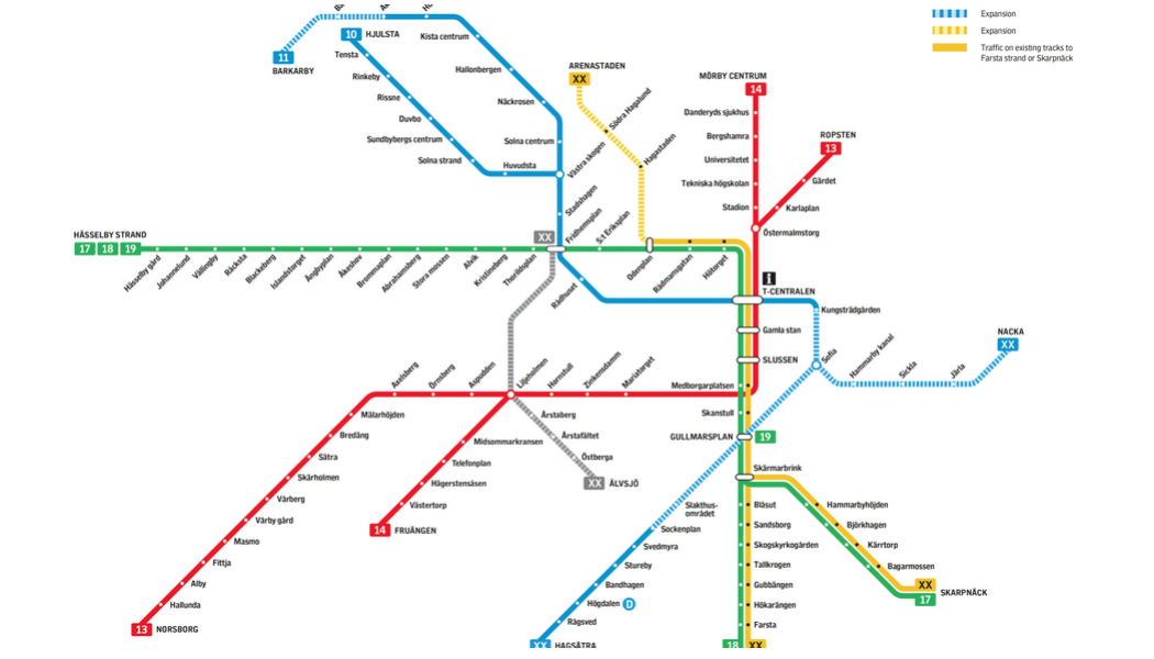 Älvsjö får ny tunnelbana. Karta: AFRY