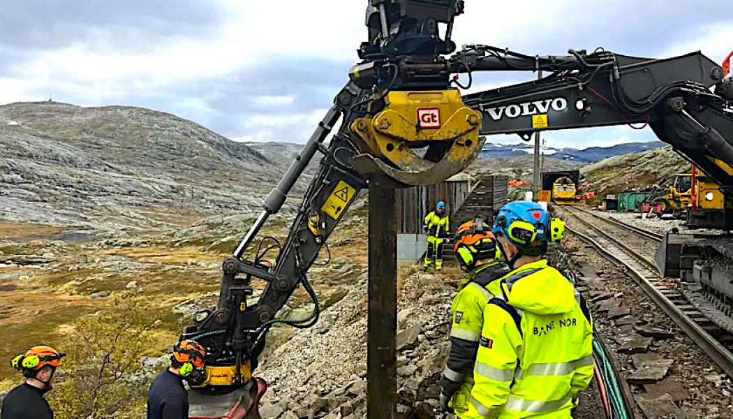 Underhåll av järnväg vid norska Bergenbanen. Foto: Bane NOR