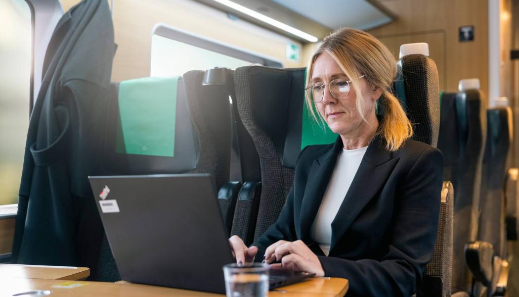 Affärsresenär i 1-klass. Foto: SJ 