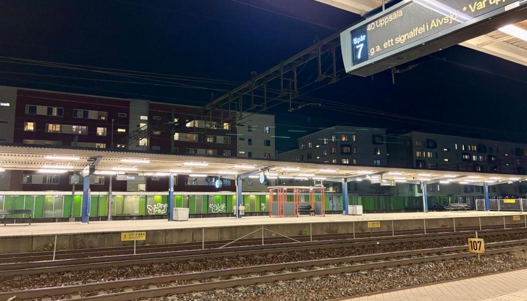 Älvsjö station november 2025. Foto: Stina Wickenberg