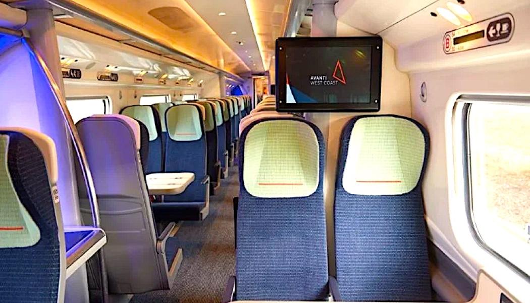 De nya uppgraderade brittiska Avanti West Coast-tågens interiör har fått en ordentlig ansiktslyftning. Foto: Avanti West Coast