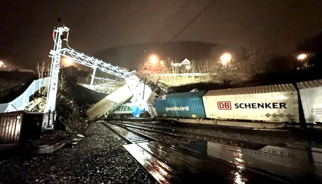 Platsen vid olyckstillfället den 22 mars 2024. Nu rullar tågen igen. Foto: Bane NOR