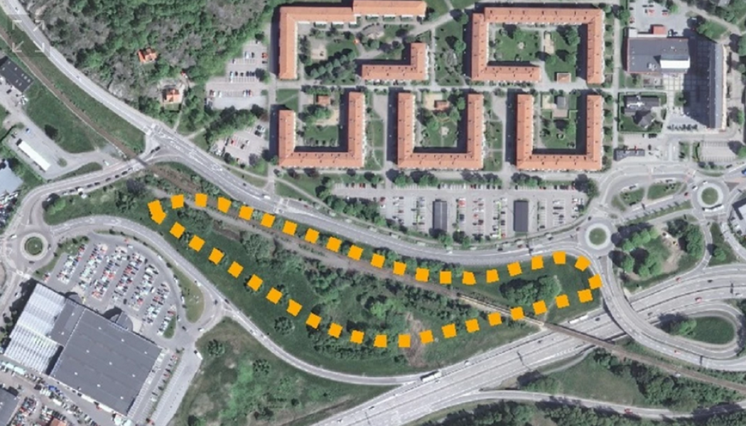 På Bohusbanan bygger Trafikverket dubbelspår vid Brunnsbo för att minska störningskänsligheten. Foto: Trafikverket