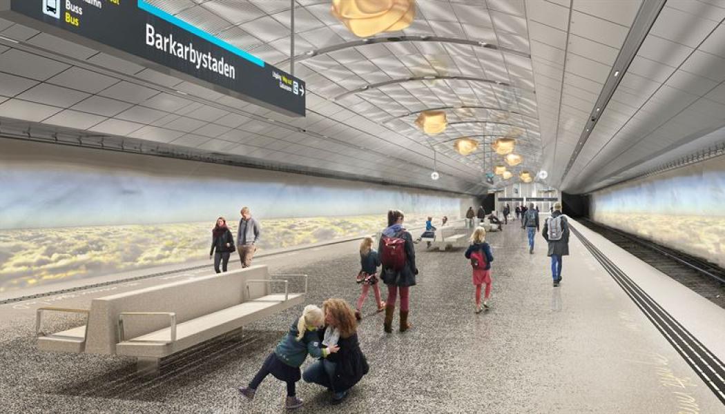 Barkarbys tunnelbanestation. Foto: White Arkitekter