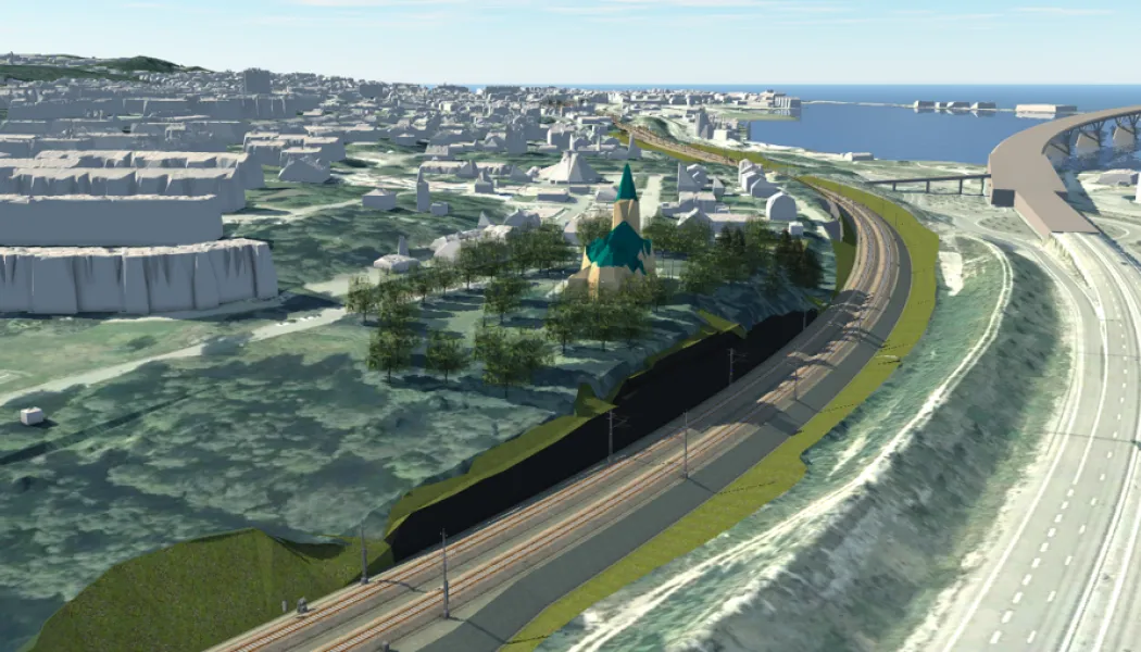 Dubbelspåret mellan Dingersjön och Sundsvall. Bild: Trafikverket