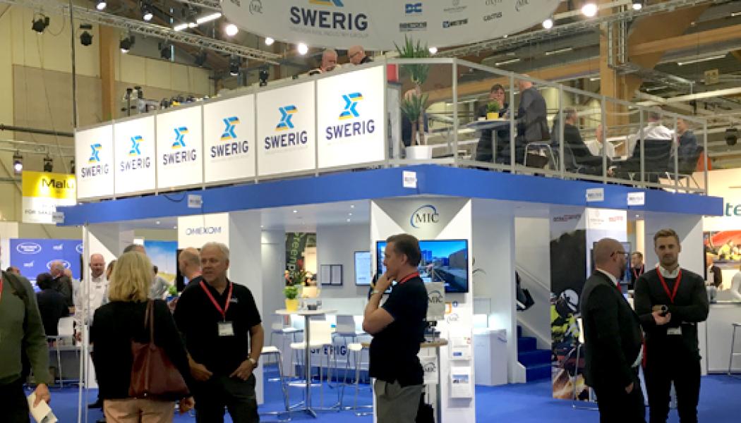Den populära samlingsmontern för Swerigs medlemsföretag återkommer på Elmia Nordic Rail 2023. Foto: Swerig