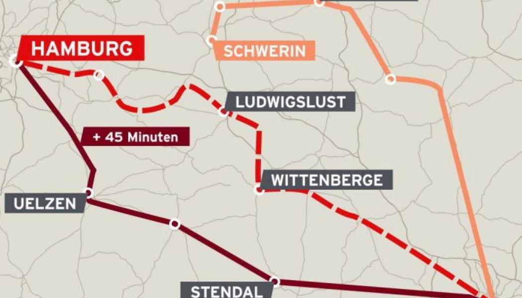 Bra att veta när man semestrar i norra Tyskland. Tågtrafiken på många linjer i delstaterna Hamburg, Schleswig-Holstein, Mecklenburg-Vorpommern, Niedersachsen, Sachsen-Anhalt, Berlin och Brandenburg är kraftigt begränsad under 9 månader. Som ersättning sätts över 170 bussar in på totalt 26 linjer längs hela sträckan mellan Hamburg och Berlin. Enligt Deutsche Bahn rör det sig om 