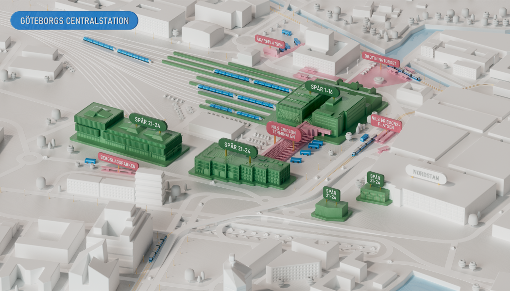 Det nya stationsområdet vid Göteborgs Centralstation växer fram. Illustration: Västtrafik