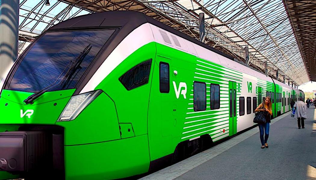Den nya designen har även anpassats för att tågen ska vara lätta att känna igen, både från avstånd och på nära håll vid perrongen. Designen är skapad för att tågen ska se bra ut både när de susar fram genom landskapet och när passagerare kliver ombord. Foto: VR