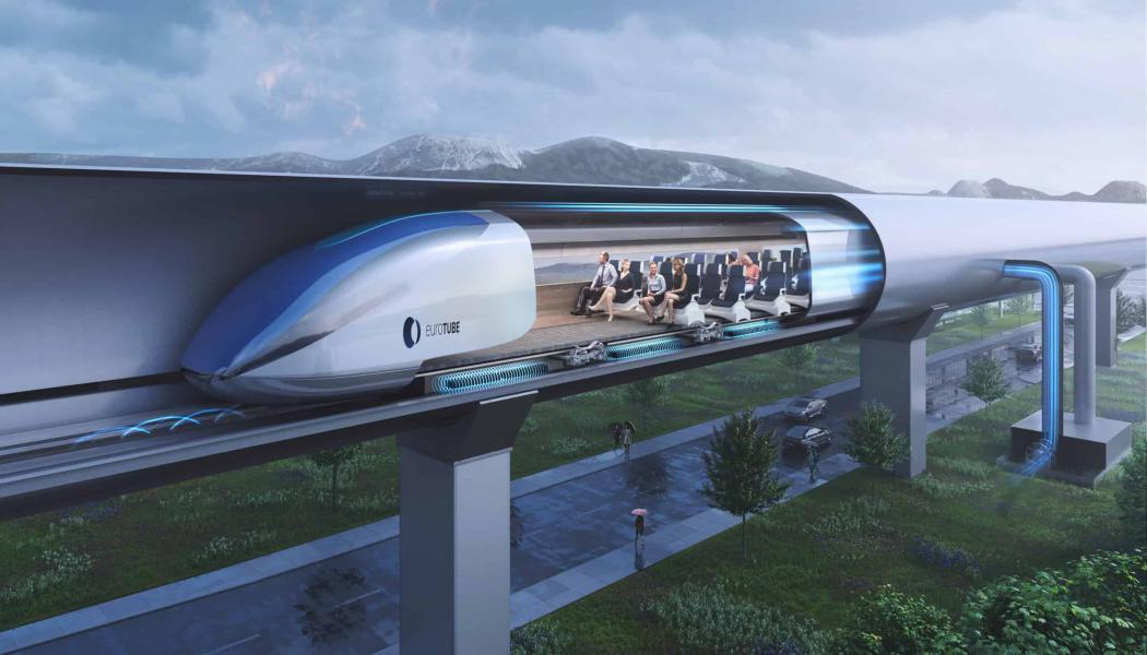 Om planerna går i lås kan hyperloop-system i Italien och Kanada vara klara före år 2030. Illustration: Eurotube