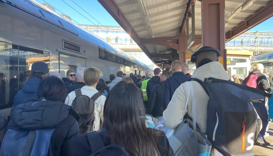 Inställt tåg vid Göteborgs central. Foto: Privat