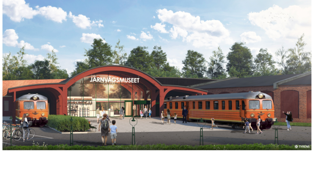 Järnvägsmuseets nya entré. Fotograf/Källa: Tyréns