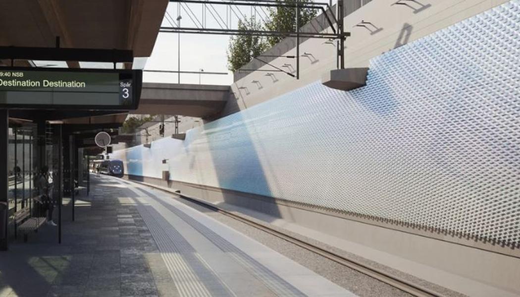 Materialet är framtaget för att passa in i järnvägsmiljön och för att skapa en effektfull känsla. Foto: Trafikverket